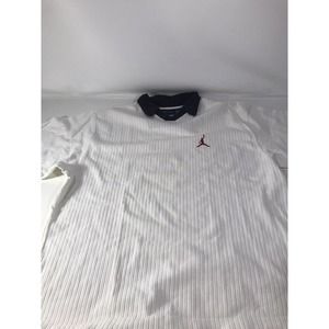 Nike‎ Jordan Jumpman Thick Polo Shirt Men's Sz XXL White Red Logo